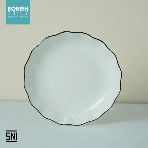 BORISH BEINZ PLATE CRMC WH A12 WAVY DINNER PLATE(8") | 1 - Login Megastore
