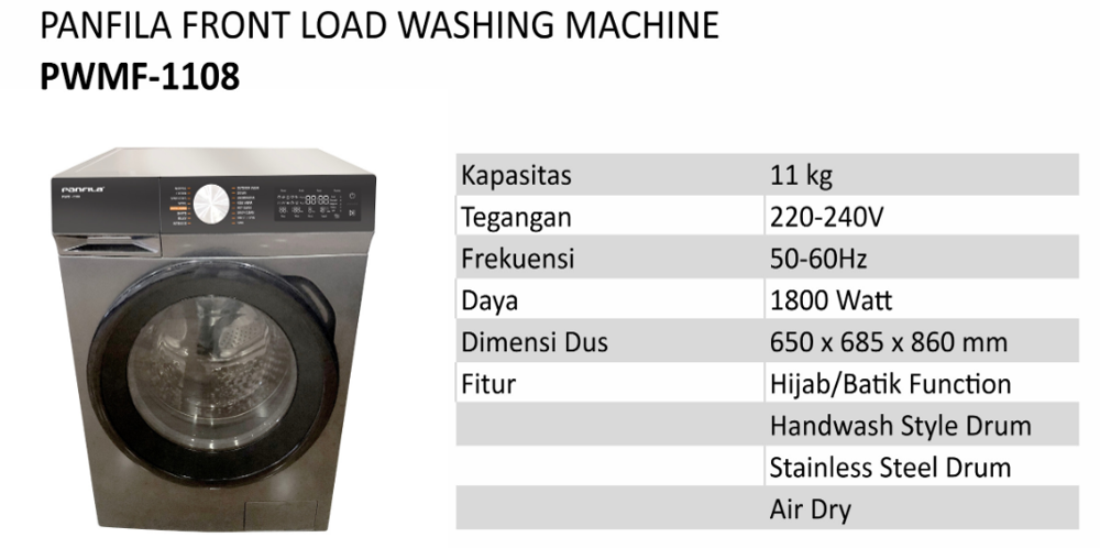 PANFILA FRONT LOAD WM PWMF1108 | 1 - Login Megastore