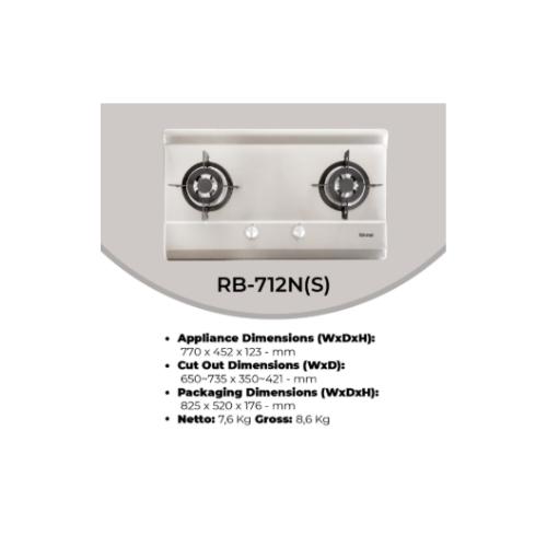 RINNAI BUILT IN GAS 2B RB712NS | 3 - Login Megastore