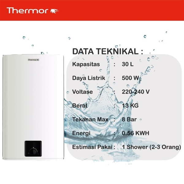 THERMOR-ELECTRIC WATER HEATER STEATITE PRO SQUARE SLIM30LT | 1 - Login Megastore