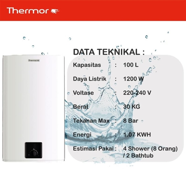 THERMOR-ELECTRIC WATER HEATER STEATITE PRO SQUARE TURBO 100L | 1 - Login Megastore