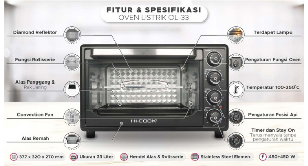 HICOOK ELECTRIC OVEN OL33 | 1 - Login Megastore