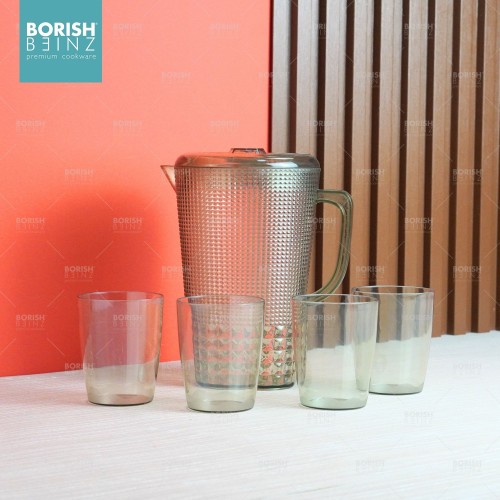 BORISH BEINZ JUG BOTOL BBKW JL01 GN pot+4cups(1500ml) - Login Megastore