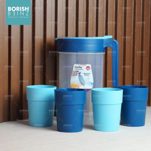 BORISH BEINZ JUG BOTOL BBKW TZ06 BU pot+4cups(1.8L) - Login Megastore
