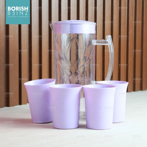 BORISH BEINZ JUG BOTOL BBKW JL08 PR pot+4cups(1500ml) - Login Megastore