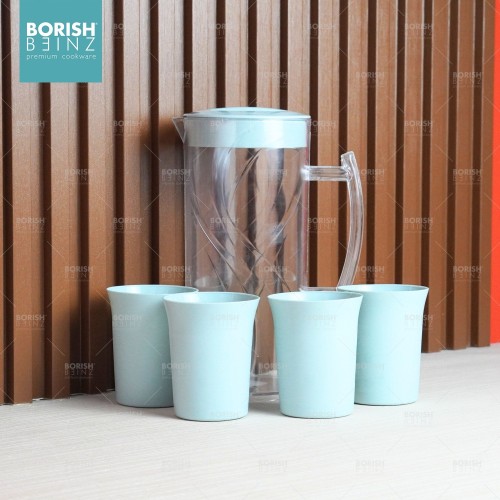 BORISH BEINZ JUG BOTOL BBKW JL08 TC pot+4cups(1500ml) - Login Megastore