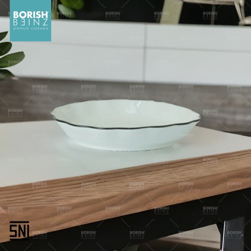 BORISH BEINZ PLATE CRMC WH A12 WAVY DINNER PLATE(8") - Login Megastore