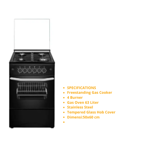 LINEA FREE STANDING GAS LFS504BLACK - Login Megastore