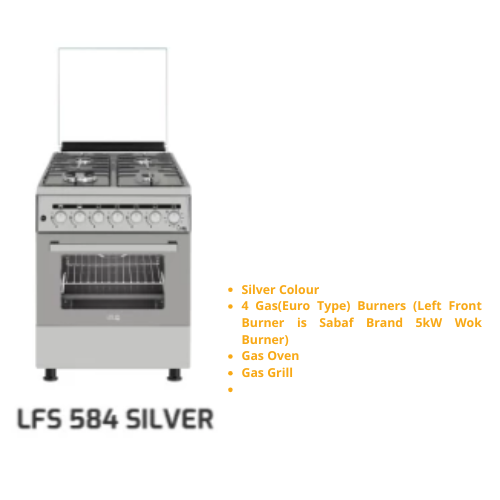 LINEA FREESTANDING GAS LFS584SILVER - Login Megastore